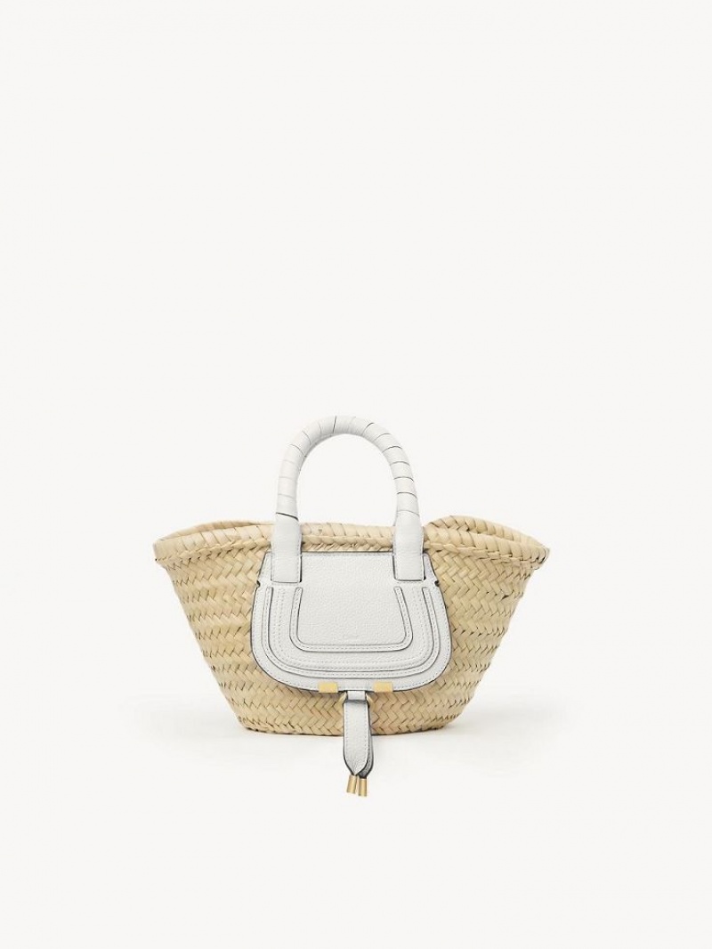 Bolsos Mini Chloe Marcie Basket Blancos | CHE-SR13662