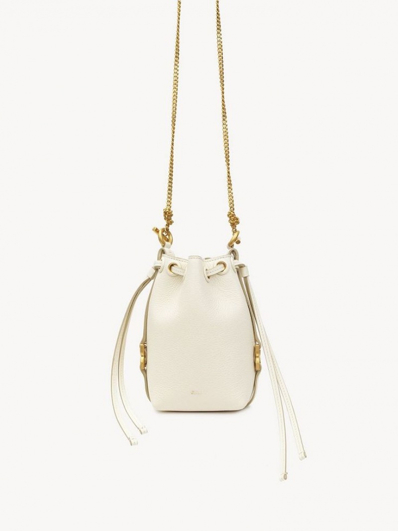 Bolsos Mini Chloe Marcie Bucket Blancos | CHE-SR13717