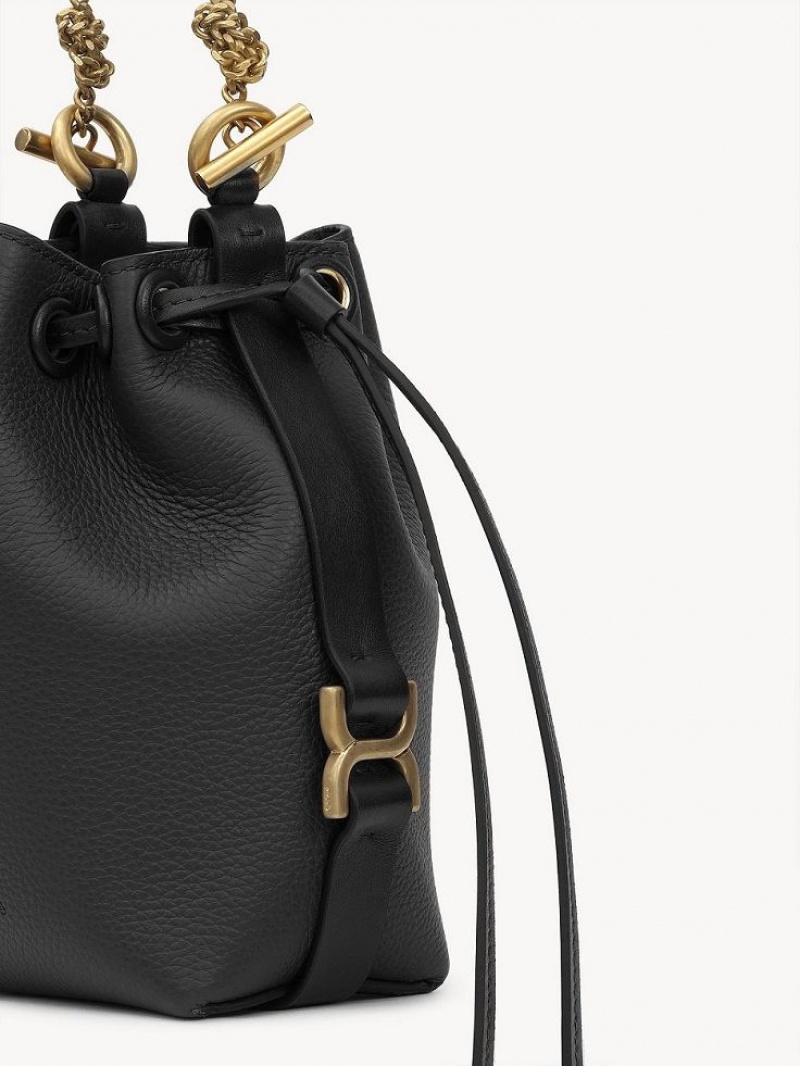 Bolsos Mini Chloe Marcie Bucket Negros | CHE-SR13718