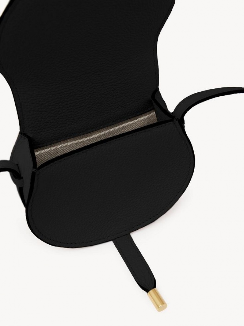 Bolsos Mini Chloe Marcie Nano Saddle Negros | CHE-SR13694