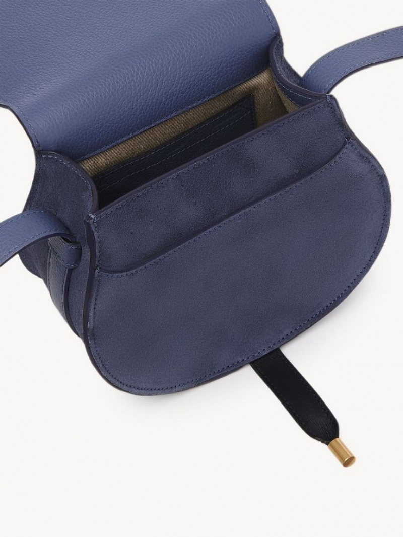 Bolsos Mini Chloe Marcie Small Saddle Grises Oscuro Azul Marino | CHE-SR13685