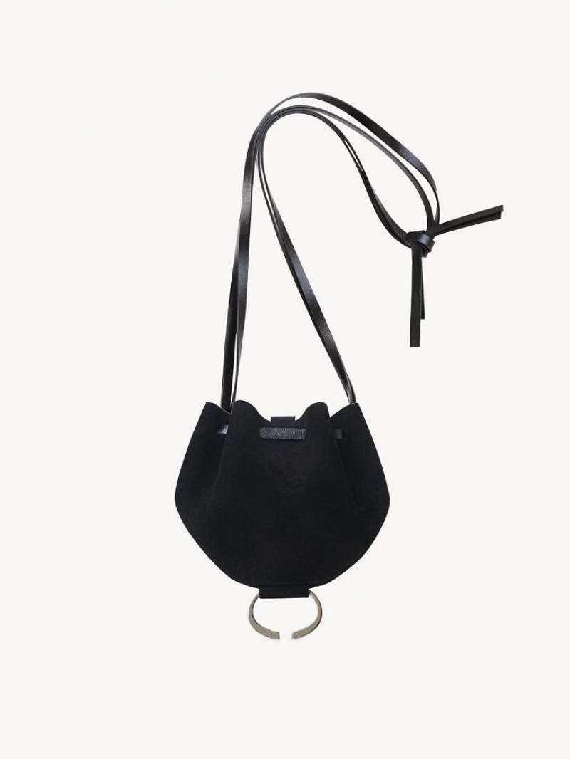 Bolsos Mini Chloe Round Pouch Negros | CHE-SR13708