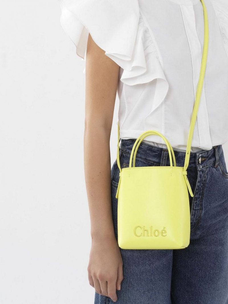 Bolsos Mini Chloe Sense Tote Amarillos | CHE-SR13672
