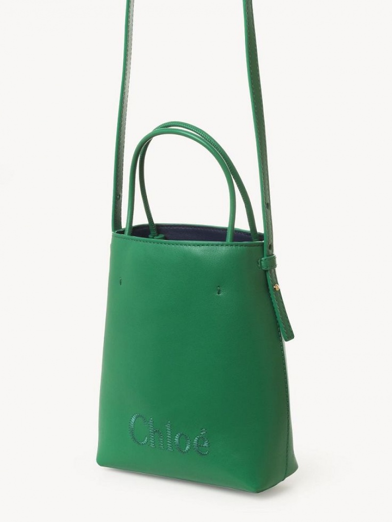 Bolsos Mini Chloe Sense Tote Verdes | CHE-SR13732