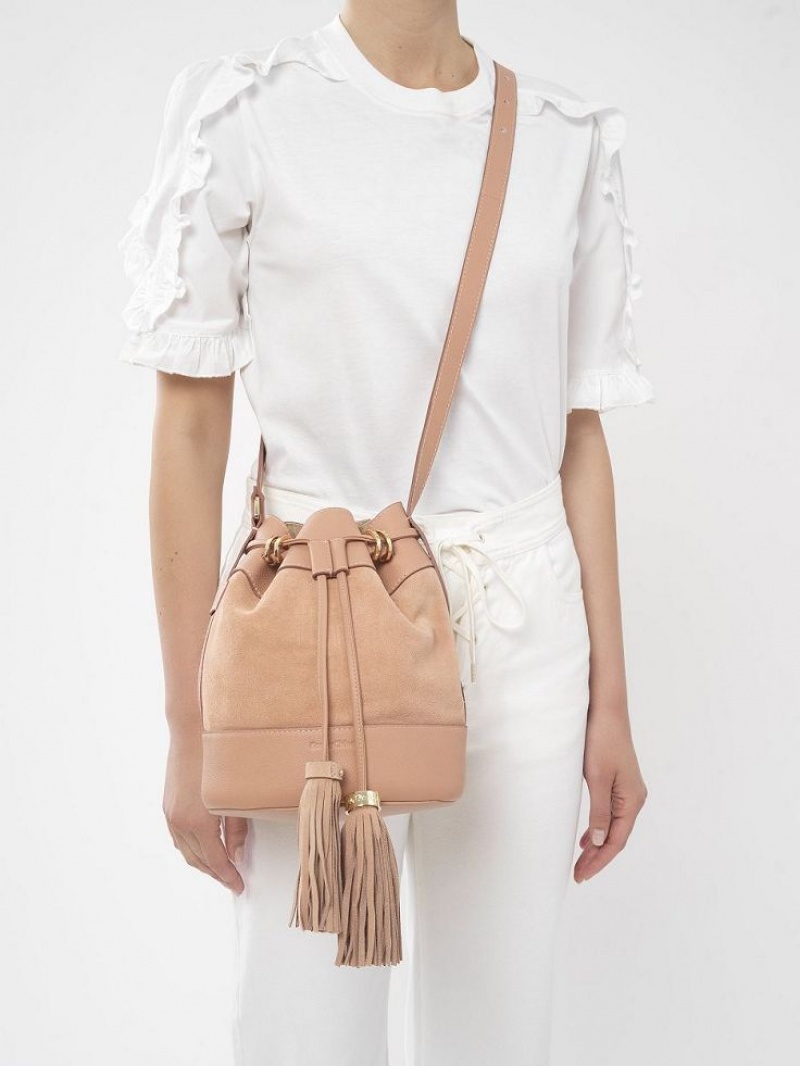 Bolsos Mini Chloe Vicki Bucket Cafes Rosas | CHE-SR14747