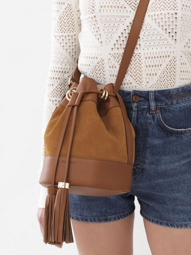 Bolsos Mini Chloe Vicki Bucket Marrom | CHE-SR14737