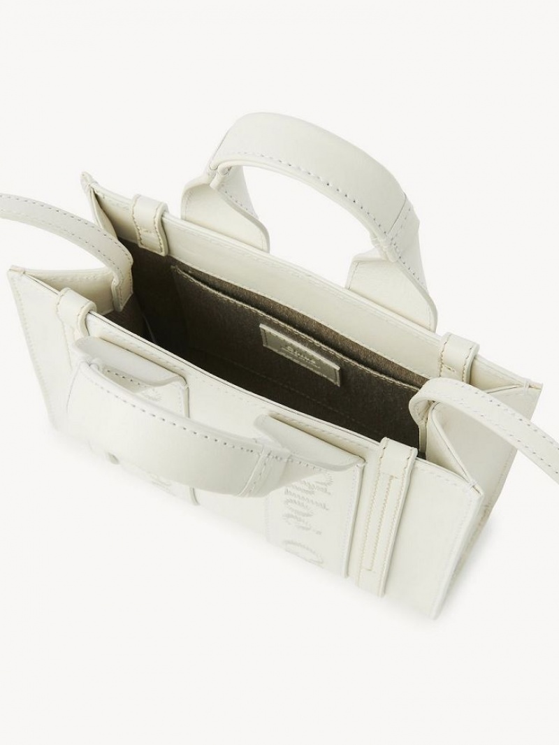 Bolsos Mini Chloe Woody Tote 1 Blancos | CHE-SR13681