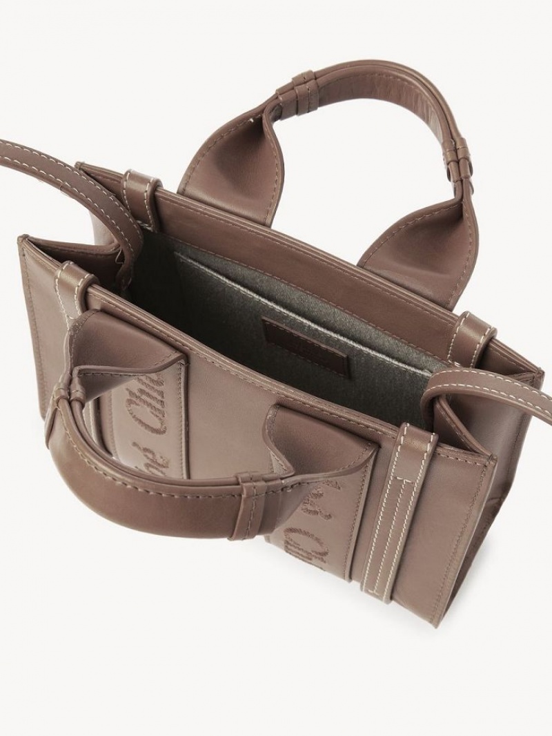 Bolsos Mini Chloe Woody Tote 1 Marrom | CHE-SR13728