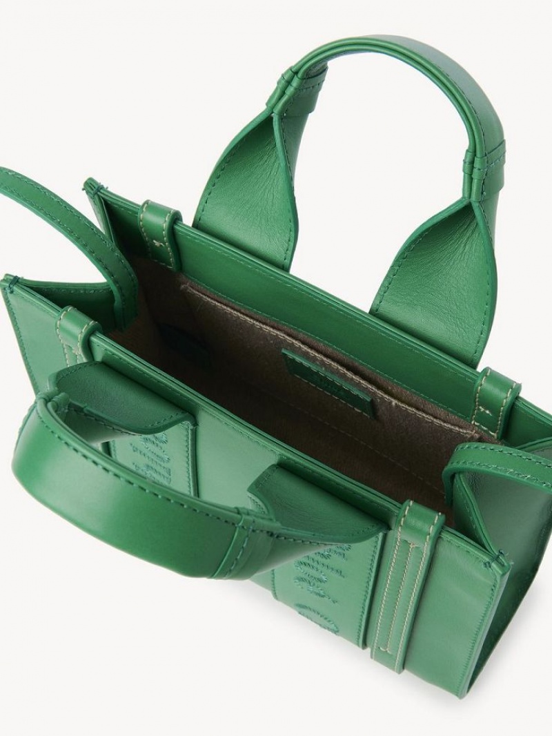 Bolsos Mini Chloe Woody Tote 1 Verdes | CHE-SR13698