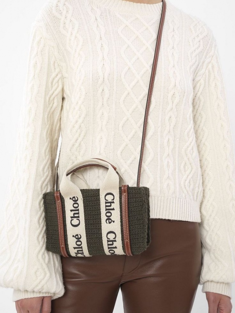 Bolsos Mini Chloe Woody Tote 2 Grises | CHE-SR13731