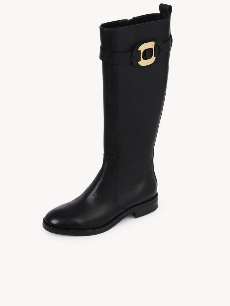Botas Chloe Chany Planos High Negros | CHE-SR14872