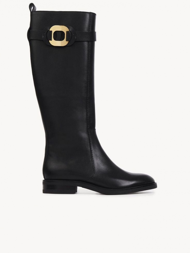 Botas Chloe Chany Planos High Negros | CHE-SR14872