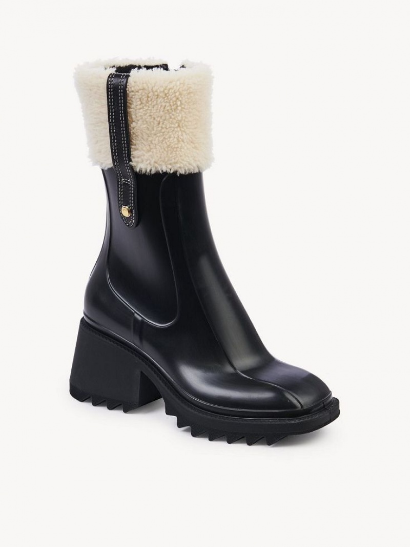 Botines Chloe Betty Ankle Rain Negros | CHE-SR14217
