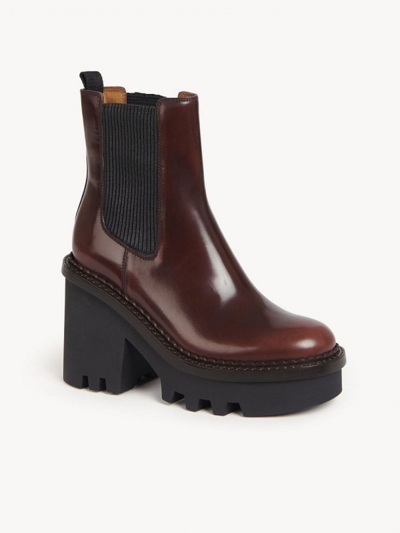 Botines Chloe Owena Tacón Marrom | CHE-SR14211
