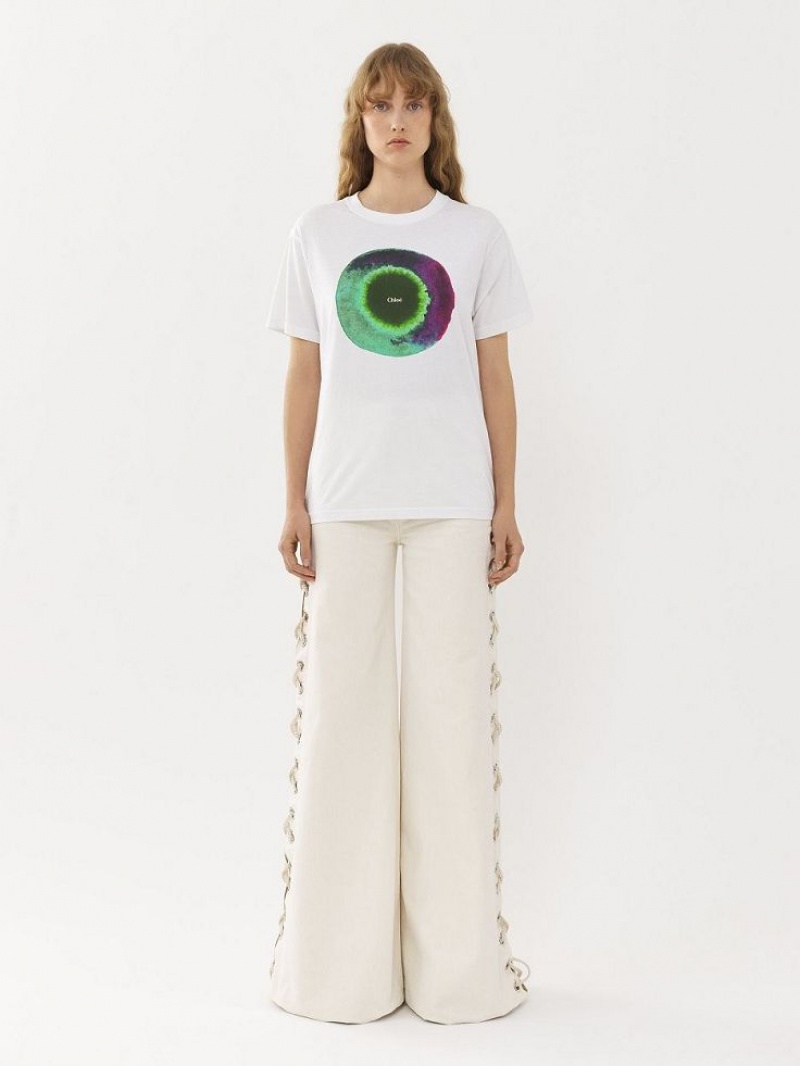 Camisas Chloe Estampados Blancos Verdes | CHE-SR13867