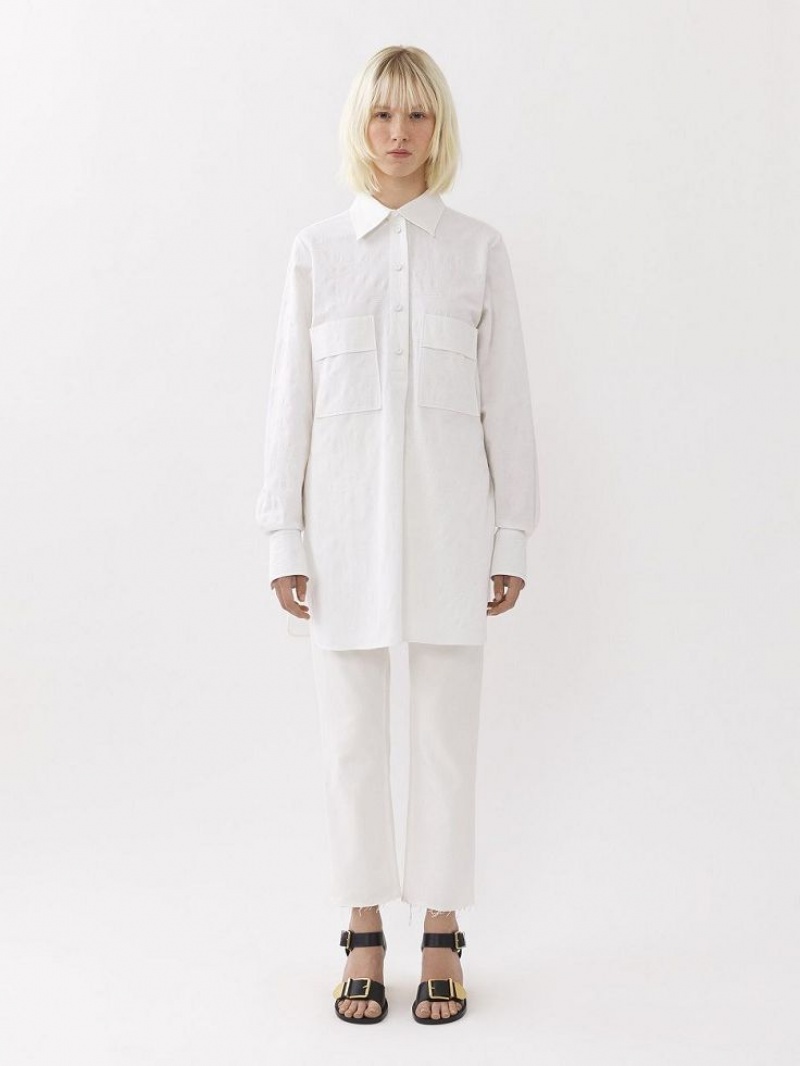 Camisas Chloe Oversized Blancos | CHE-SR13893