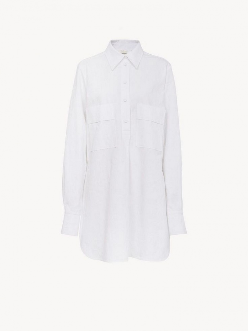 Camisas Chloe Oversized Blancos | CHE-SR13893