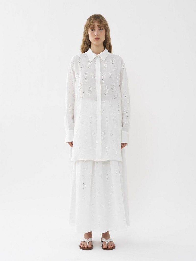Camisas Chloe X Eres Patricia Long Blancos | CHE-SR13888