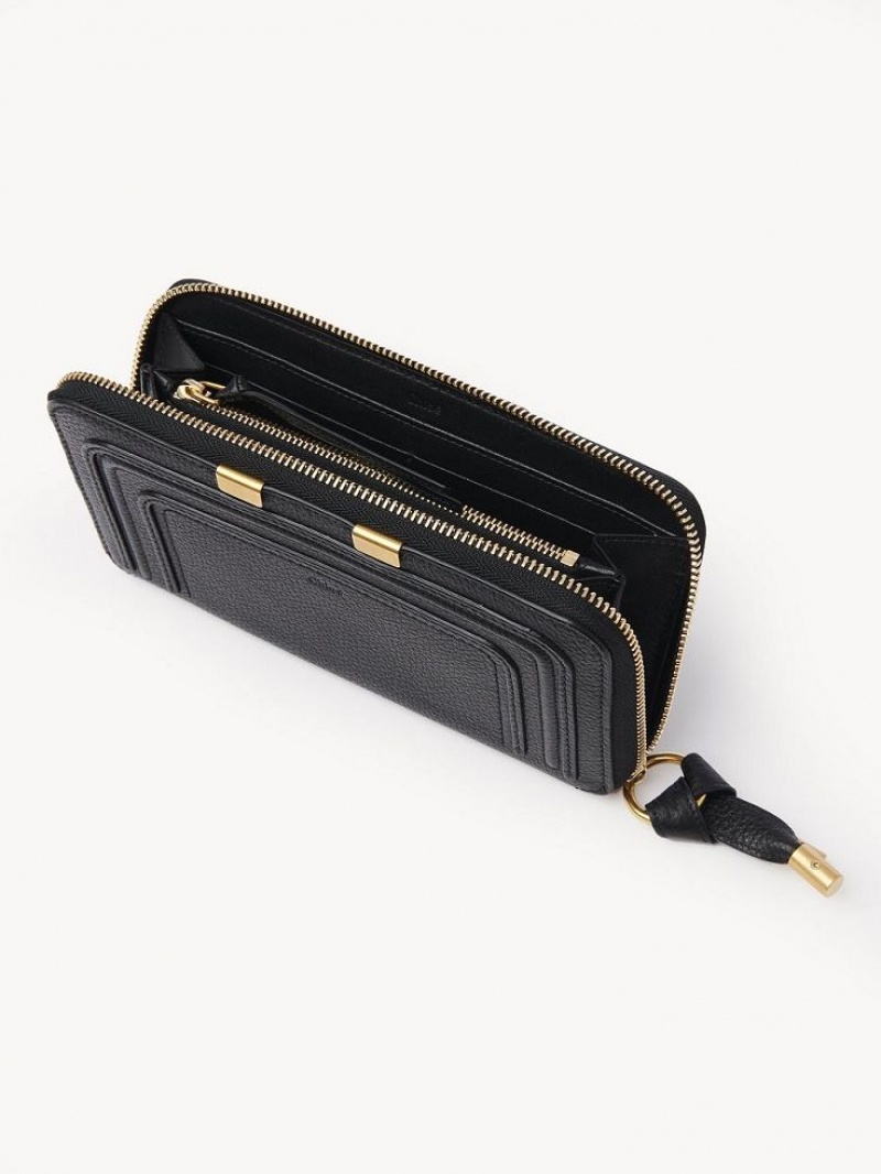 Carteras Grandes Chloe Marcie Zippered Negros | CHE-SR14303