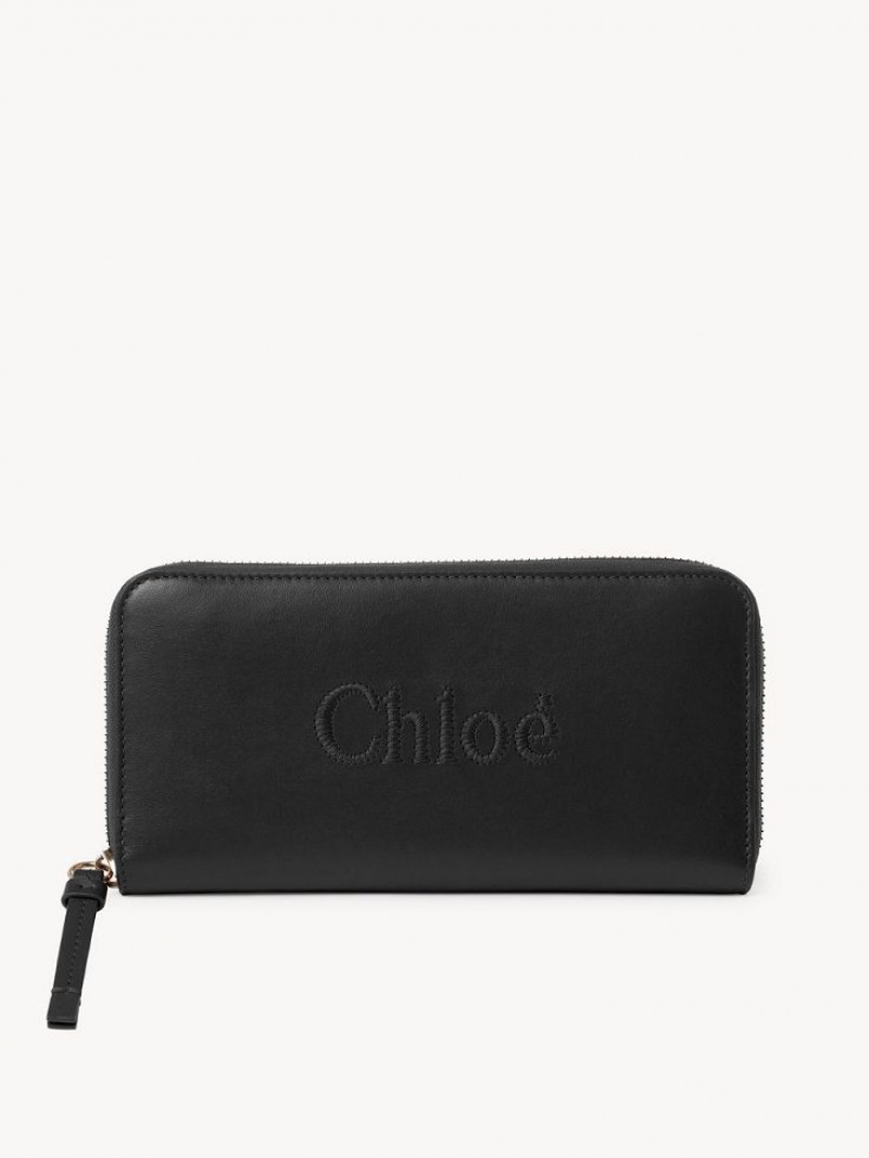 Carteras Grandes Chloe Sense Zippered Negros | CHE-SR14300