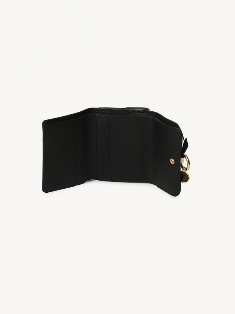 Carteras Pequeñas Chloe Alphabet Small Tri-fold Negros | CHE-SR14291
