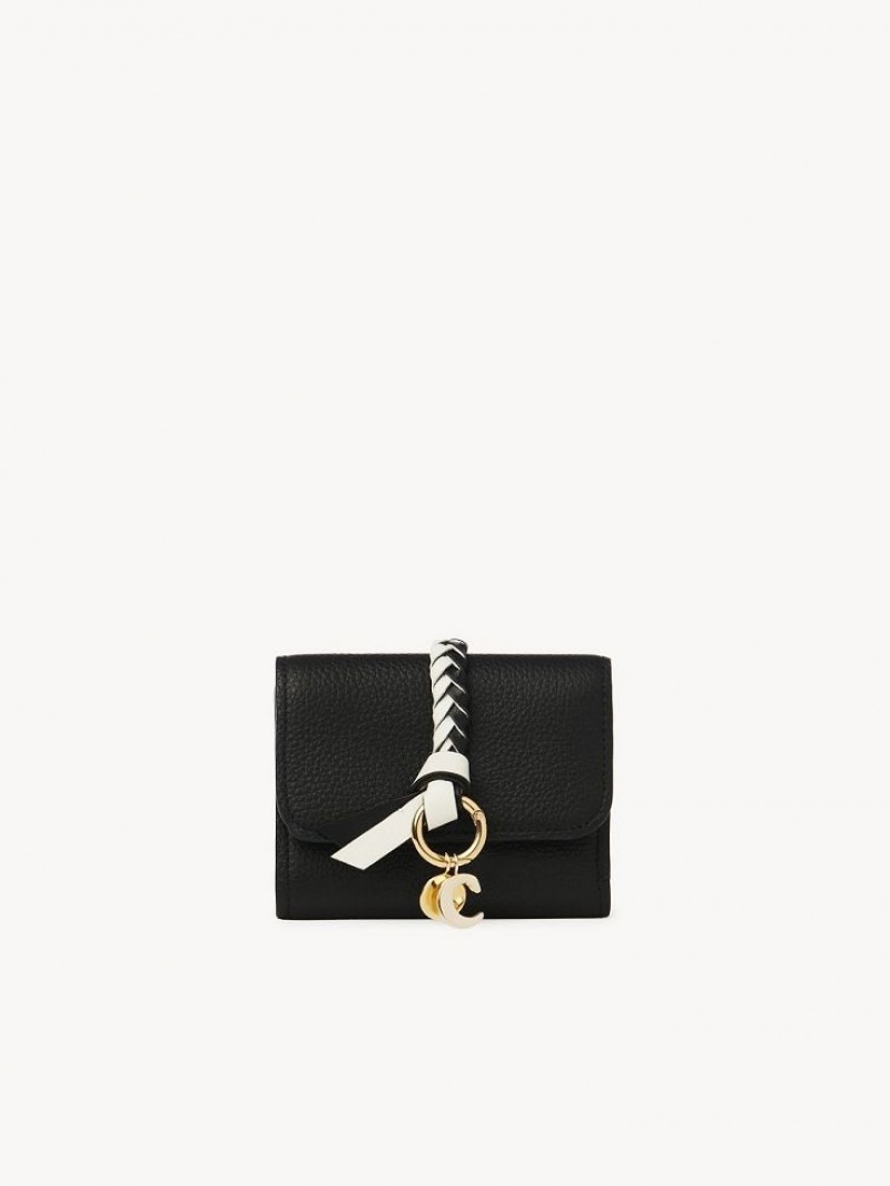 Carteras Pequeñas Chloe Alphabet Small Tri-fold Negros | CHE-SR14291