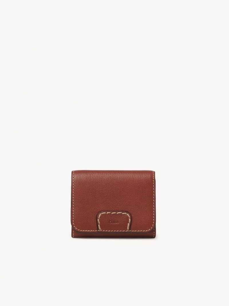 Carteras Pequeñas Chloe Edith Small Tri-fold Marrom | CHE-SR14278