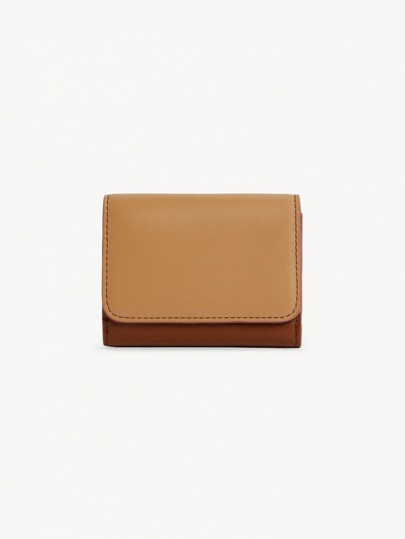 Carteras Pequeñas Chloe Layers Medium Tri-fold Marrom | CHE-SR14896
