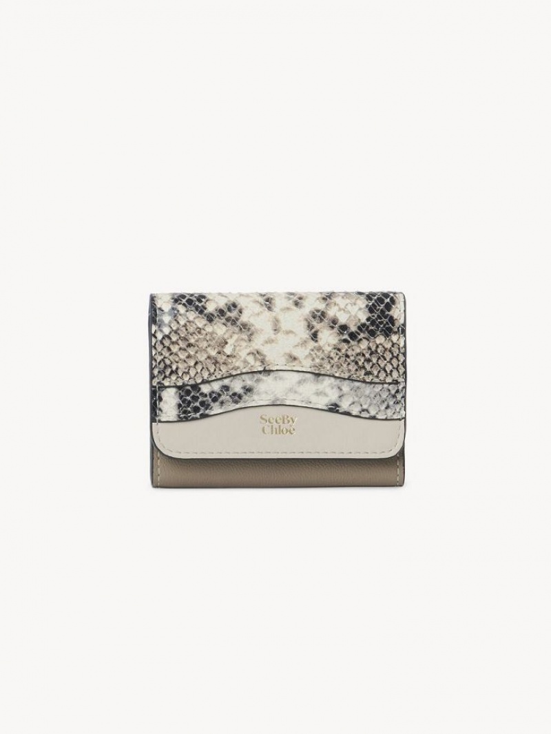 Carteras Pequeñas Chloe Layers Medium Tri-fold Grises | CHE-SR14898