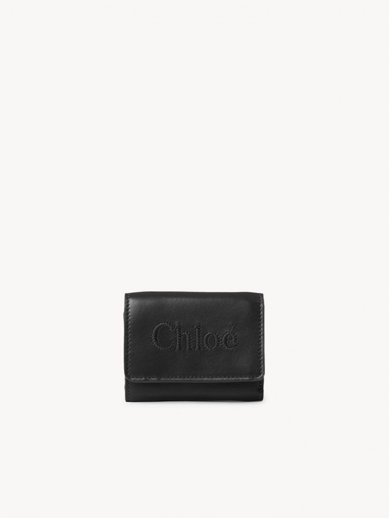 Carteras Pequeñas Chloe Sense Mini Tri-fold Negros | CHE-SR14277