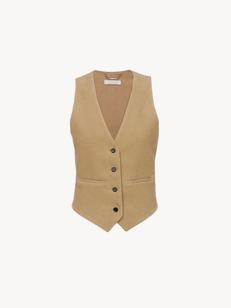 Chamarras Chloe Classic Vest Beige | CHE-SR13806