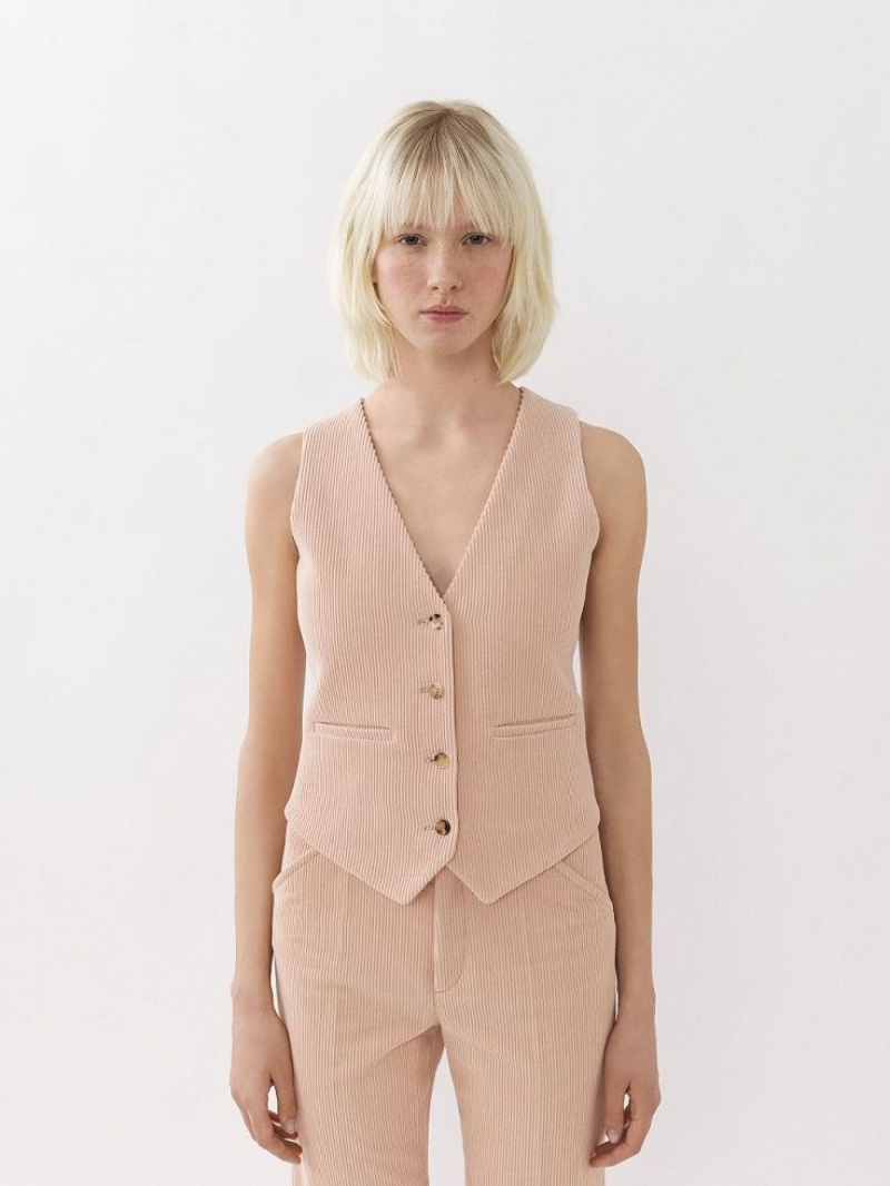Chamarras Chloe Classic Vest Rosas | CHE-SR13805