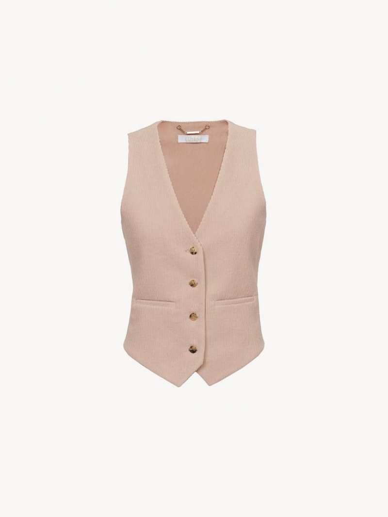 Chamarras Chloe Classic Vest Rosas | CHE-SR13805