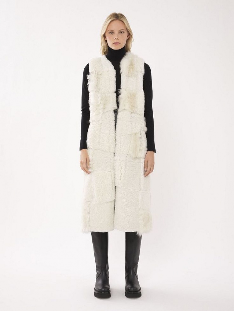 Chamarras Chloe Long Gilet Blancos | CHE-SR13825