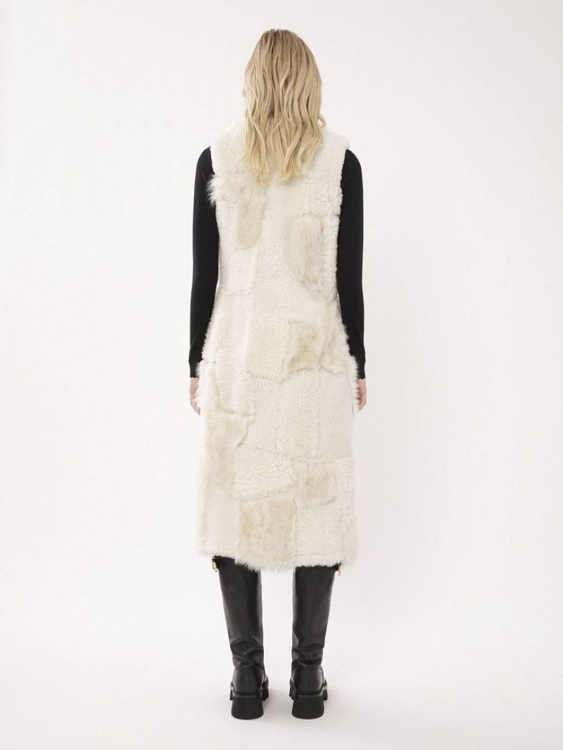 Chamarras Chloe Long Gilet Blancos | CHE-SR13825