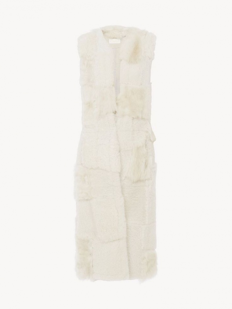 Chamarras Chloe Long Gilet Blancos | CHE-SR13825