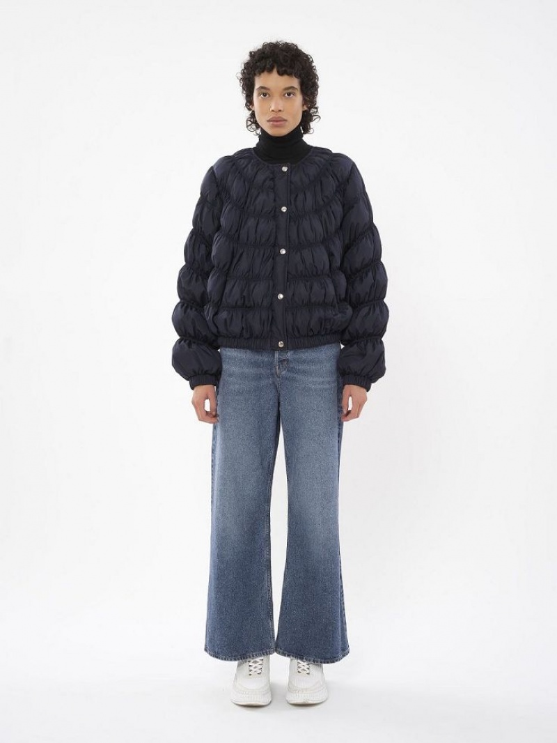 Chamarras Chloe Ruched Puffer Azules | CHE-SR13809