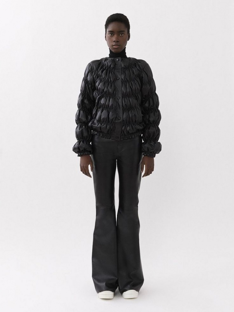 Chamarras Chloe Ruched Puffer Negros | CHE-SR13811