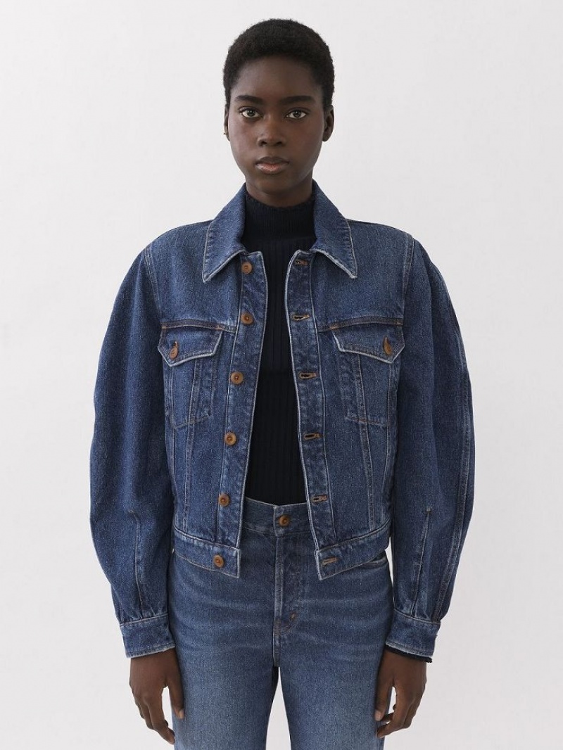 Chamarras Chloe Taal Boxy Denim Azules | CHE-SR13798