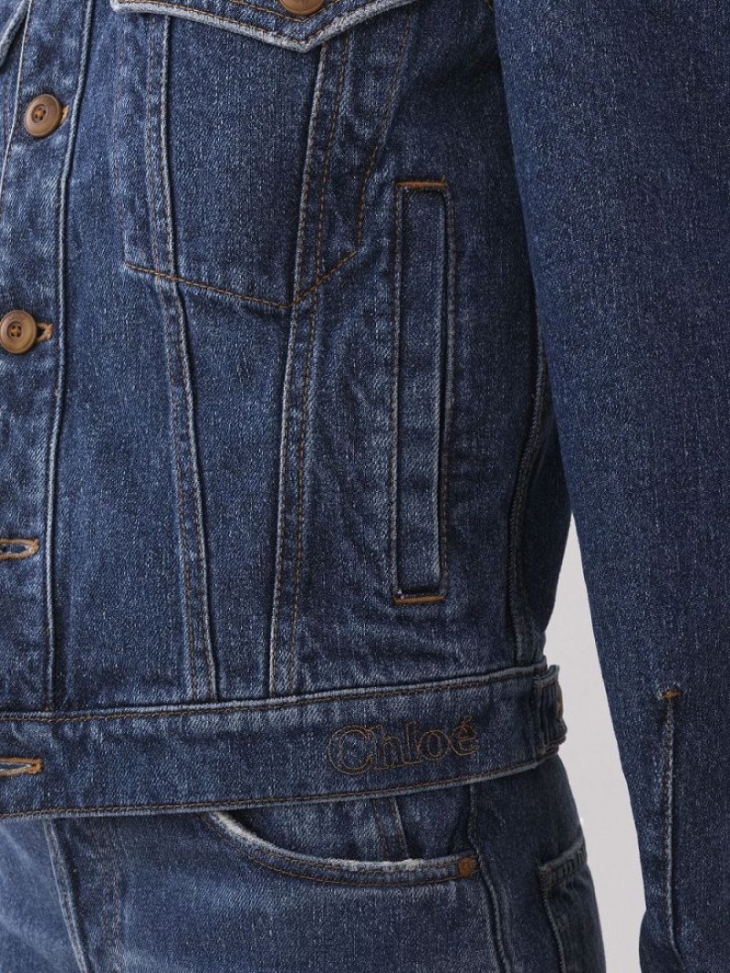 Chamarras Chloe Taal Boxy Denim Azules | CHE-SR13798