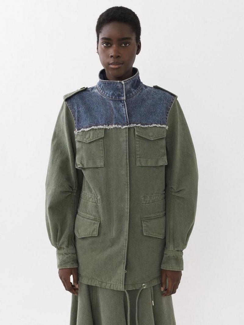 Chamarras Chloe Utilitarian Safari Azules Verdes | CHE-SR13782