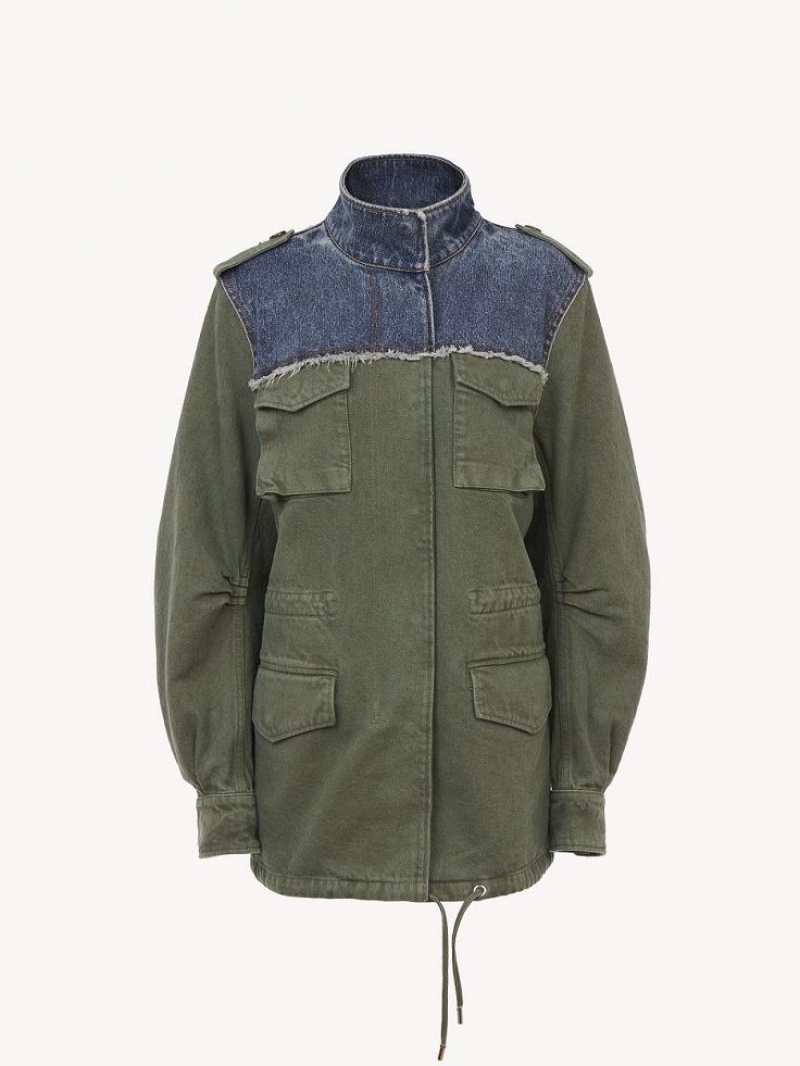Chamarras Chloe Utilitarian Safari Azules Verdes | CHE-SR13782