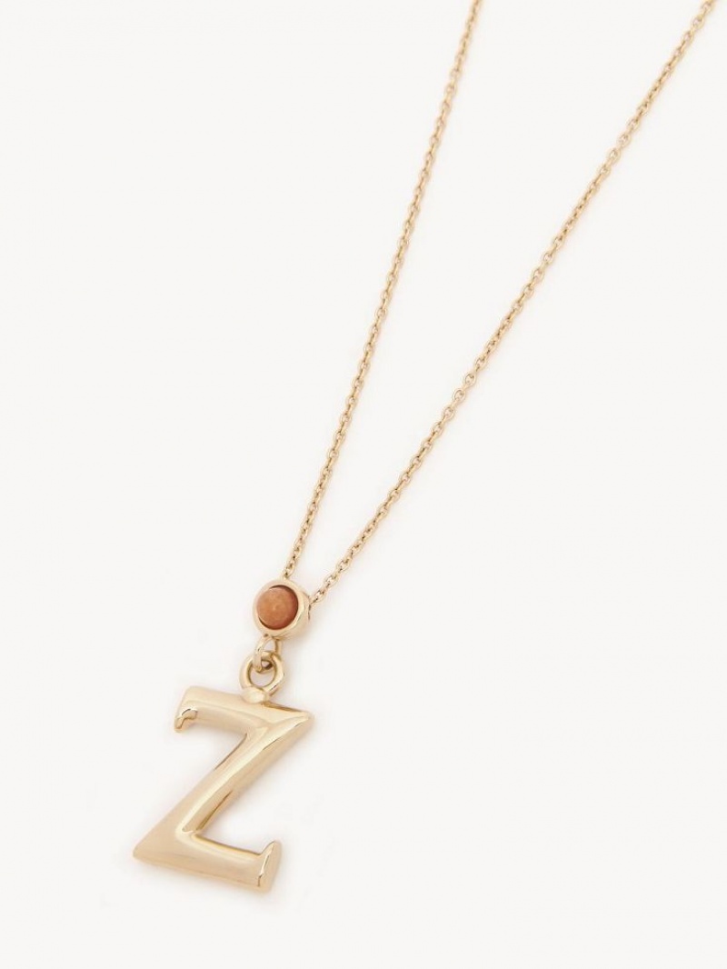 Collares Chloe Alphabet With Pendant Dorados | CHE-SR14330
