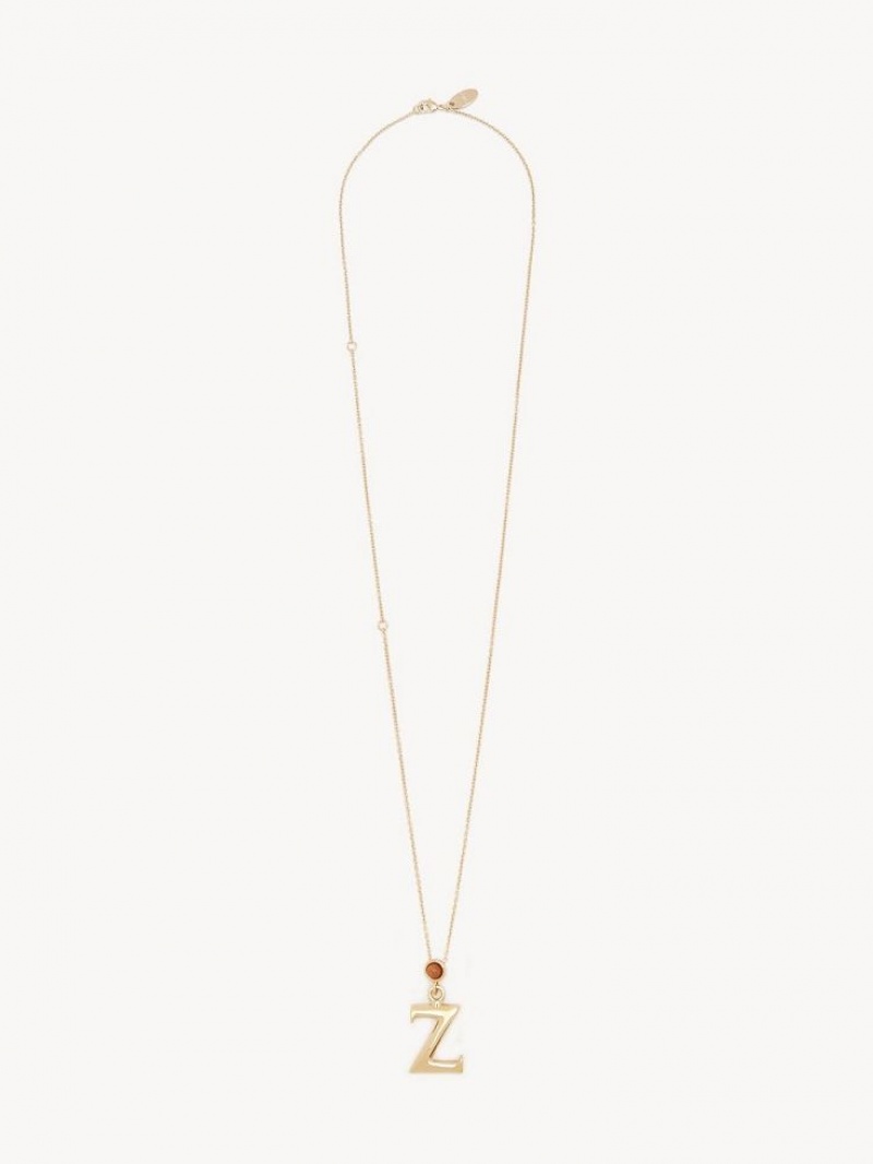 Collares Chloe Alphabet With Pendant Dorados | CHE-SR14330