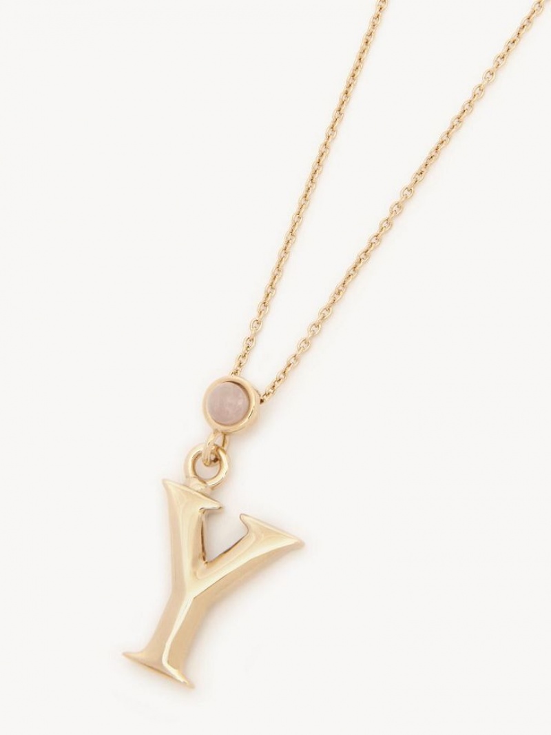 Collares Chloe Alphabet With Pendant Dorados | CHE-SR14331