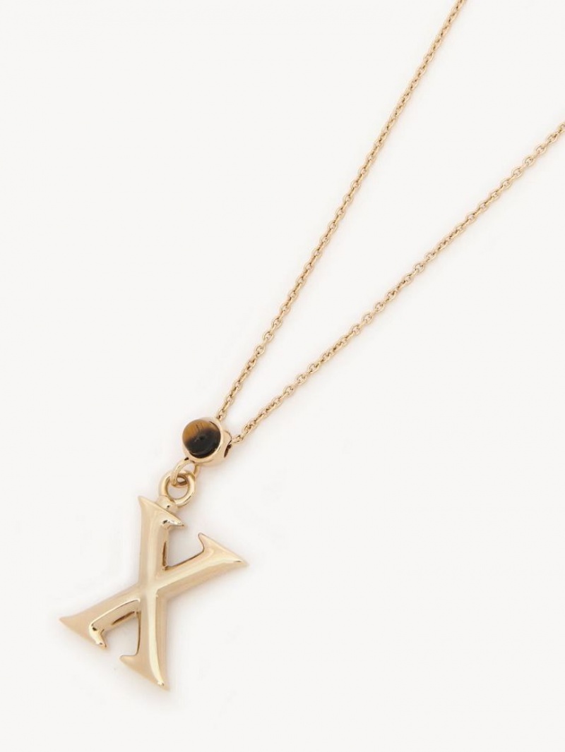Collares Chloe Alphabet With Pendant Dorados | CHE-SR14332
