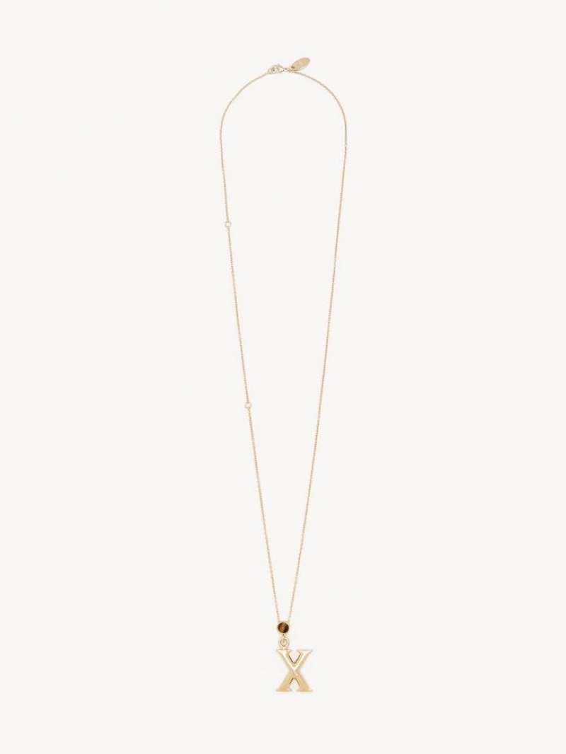 Collares Chloe Alphabet With Pendant Dorados | CHE-SR14332