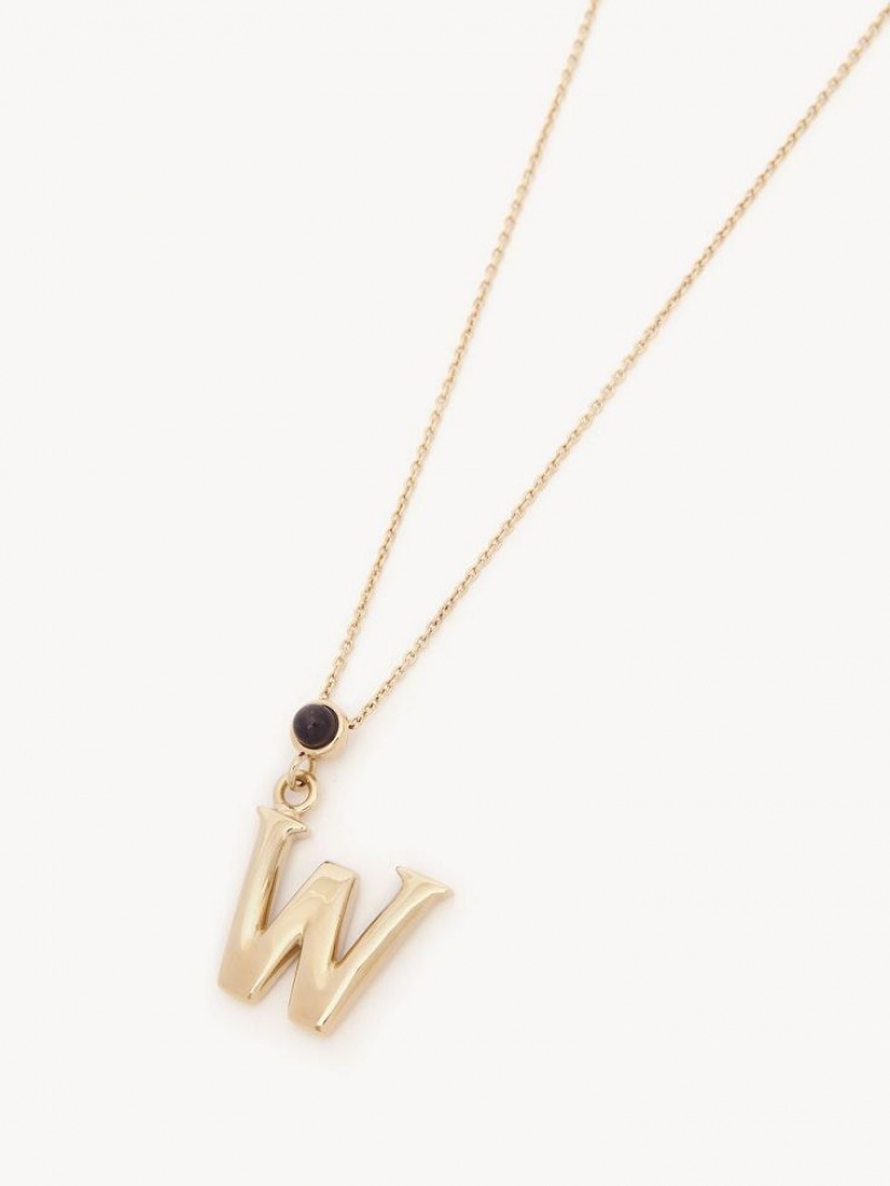 Collares Chloe Alphabet With Pendant Dorados | CHE-SR14333
