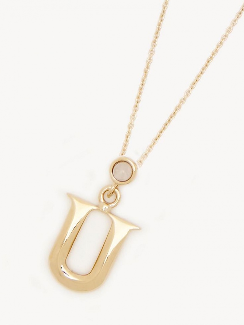 Collares Chloe Alphabet With Pendant Dorados | CHE-SR14335