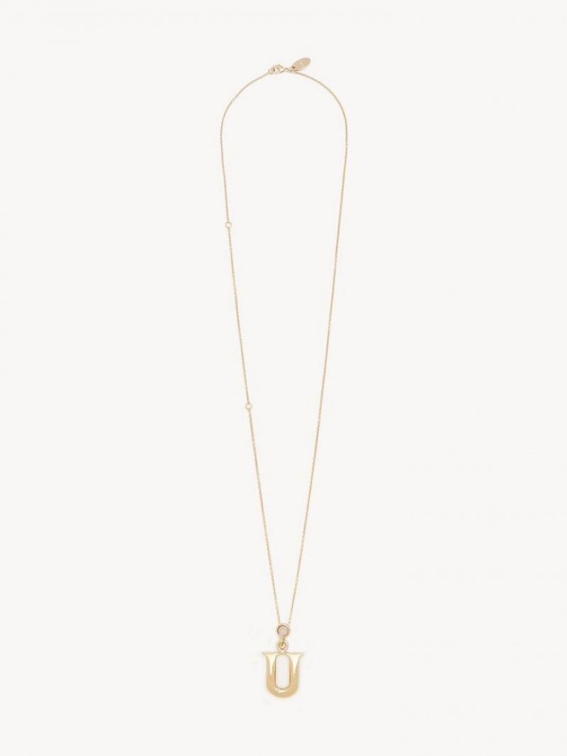 Collares Chloe Alphabet With Pendant Dorados | CHE-SR14335